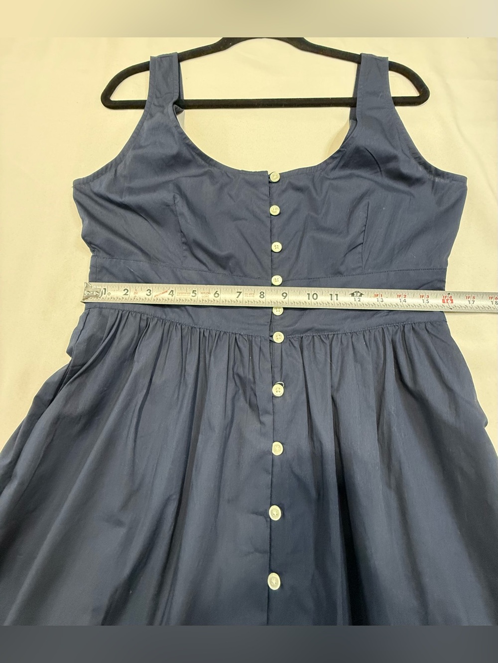 J. Crew Navy Button-Front Midi Dress NWOT - Picture 13 of 16